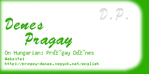 denes pragay business card